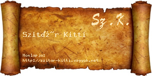 Szitár Kitti névjegykártya