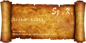 Szitár Kitti névjegykártya