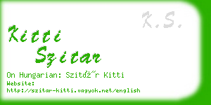 kitti szitar business card